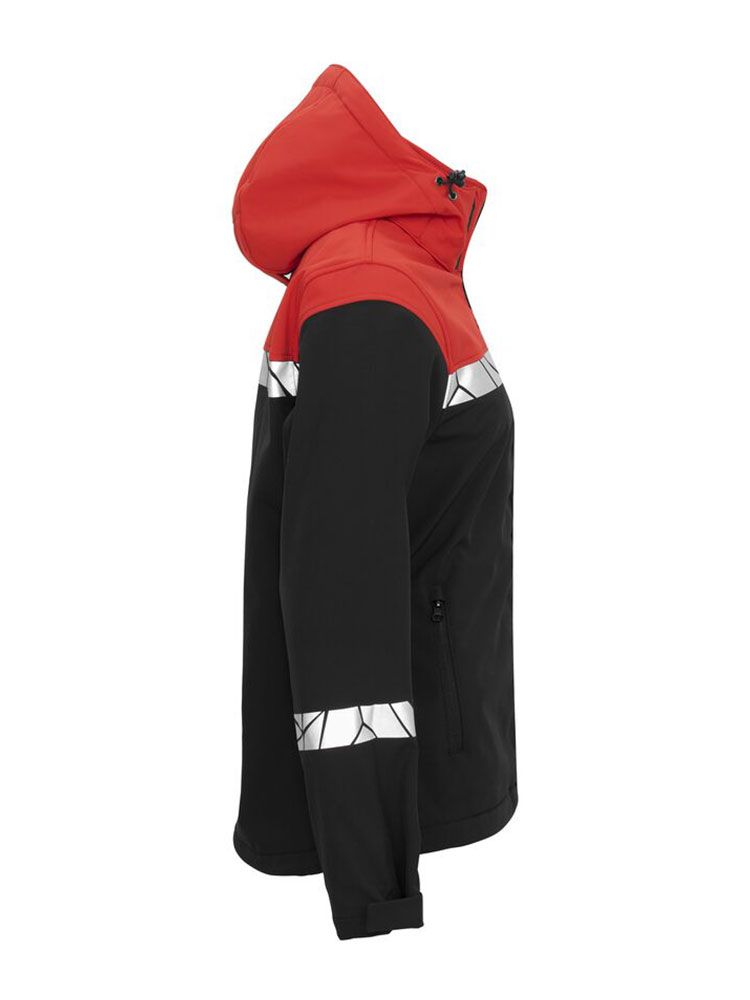 Rote Warnschutzjacke für Winter Damen mit Reflektoren, wasserabweisend und winddicht