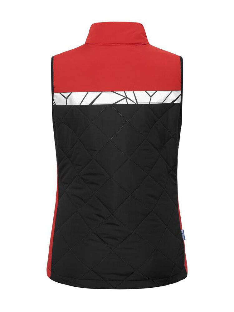 Rote Warnschutz weste mit reflektierenden Einsätzen und funktionalem Schnitt