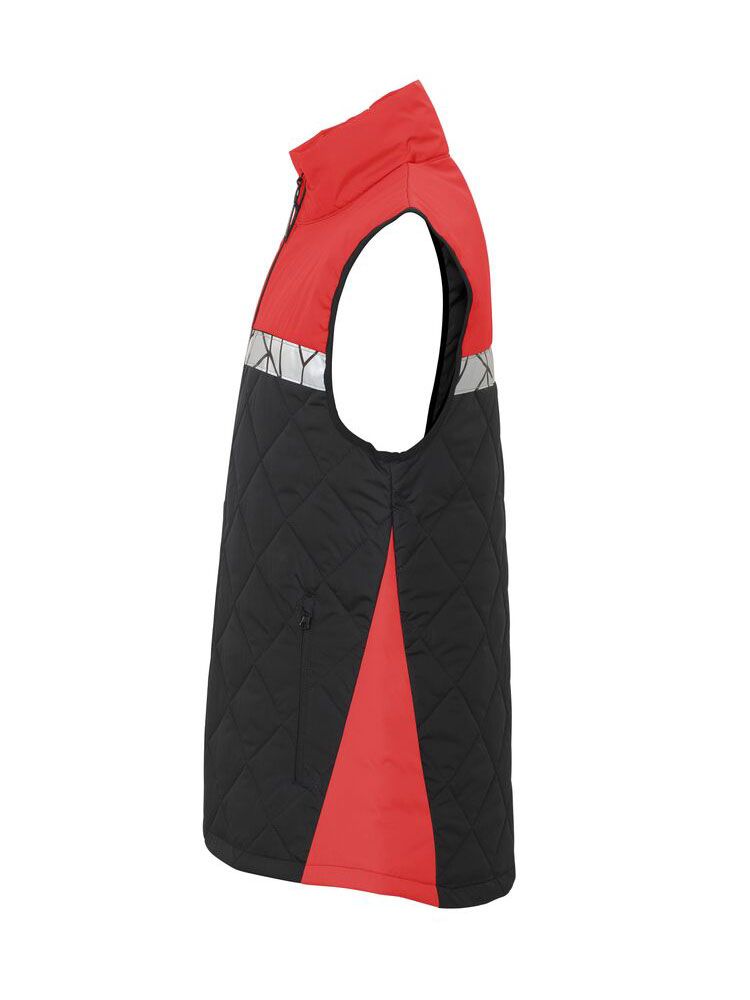 Rote Herren-Steppweste mit reflektierenden Einsätzen und funktionalem Schnitt