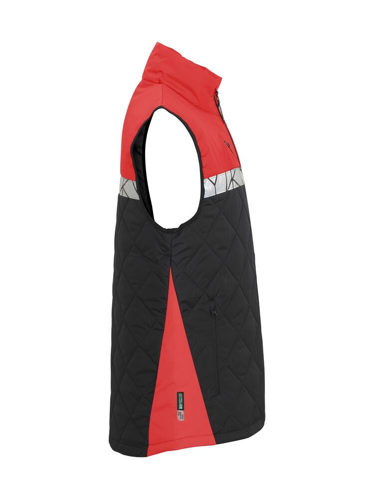 Rote Herren-Steppweste mit reflektierenden Einsätzen und funktionalem Schnitt