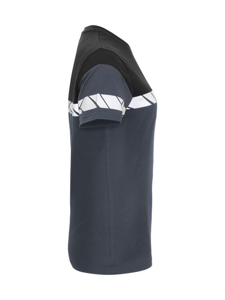 Marineblaues Damen-T-Shirt mit Reflektoren und sportlichem Schnitt