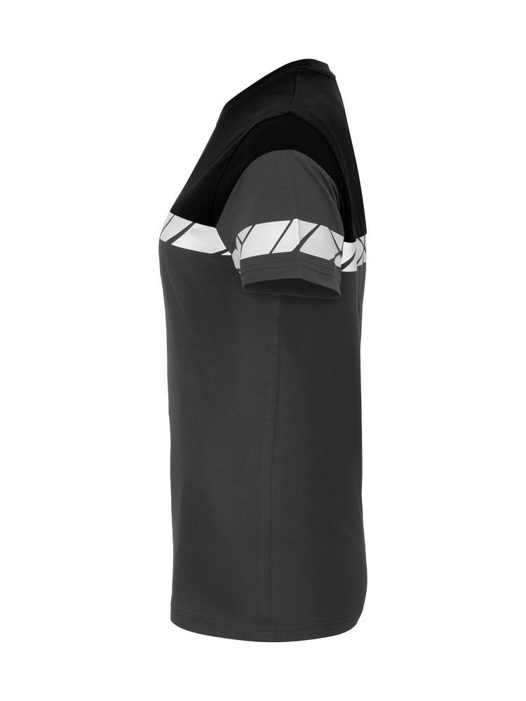 Graues Damen-T-Shirt mit reflektierenden Einsätzen und sportlichem Schnitt