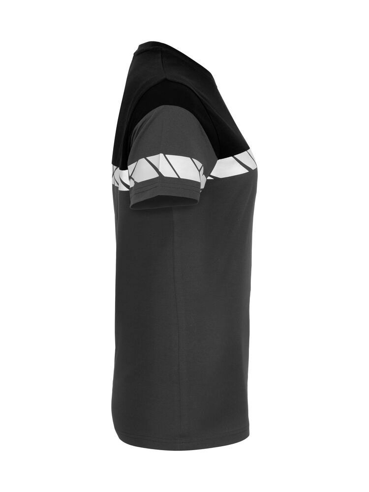 Graues Damen-T-Shirt mit reflektierenden Einsätzen und sportlichem Schnitt