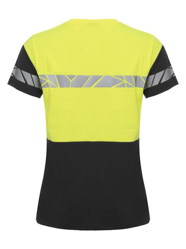 Gelbes Damen-T-Shirt mit reflektierenden Einsätzen und sportlichem Schnitt