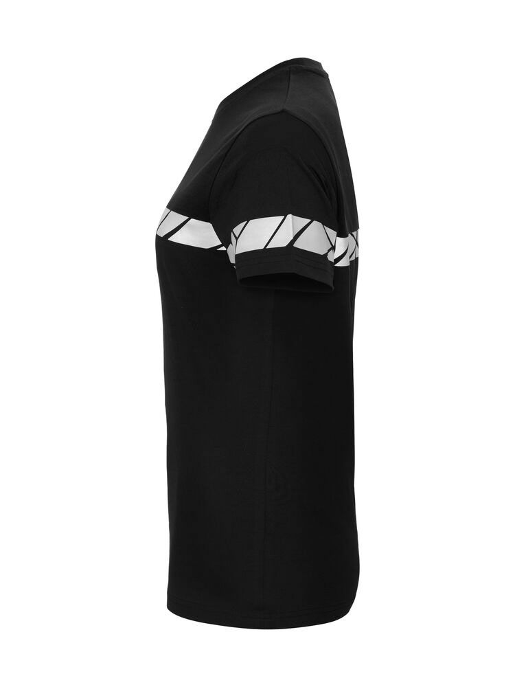 Warn T-Shirt Schwarzes Damen-T-Shirt mit reflektierenden Einsätzen und sportlicher Passform