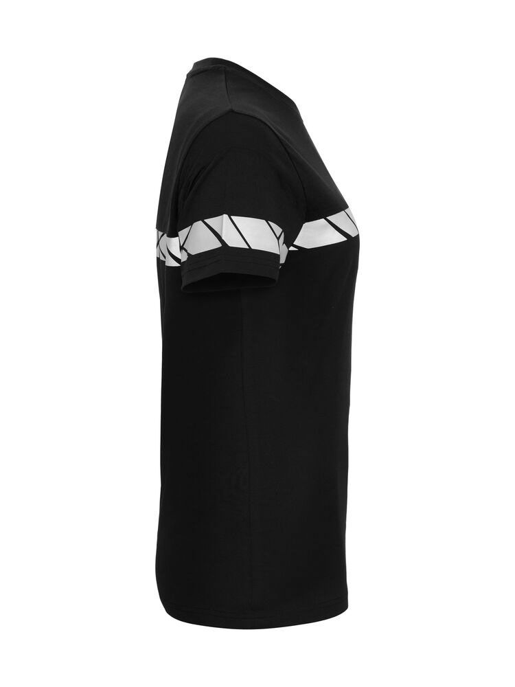 Warn T-Shirt Schwarzes Damen-T-Shirt mit reflektierenden Einsätzen und sportlicher Passform