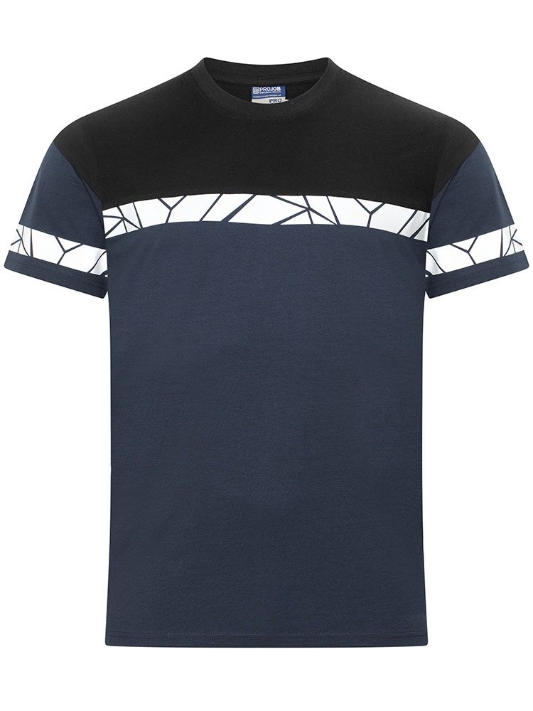 Herren Warnshirt marineblau mit reflektierenden Einsätzen und sportlichem Schnitt