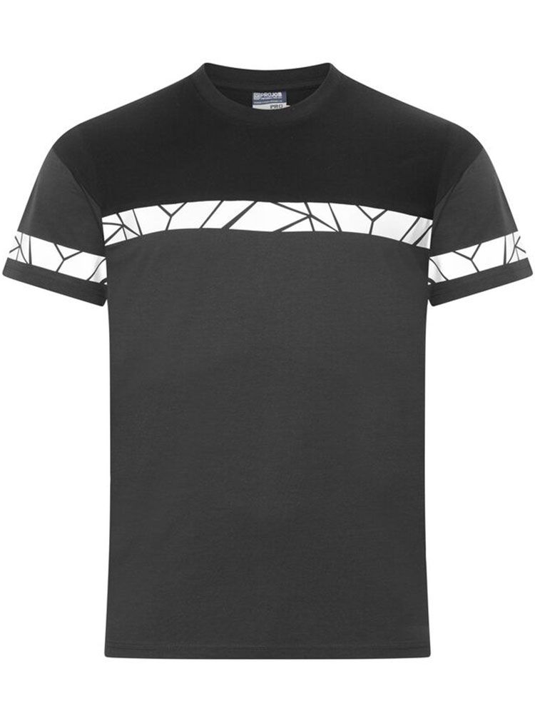 Graues Herren-T-Shirt mit reflektierenden Einsätzen und klassischem Schnitt