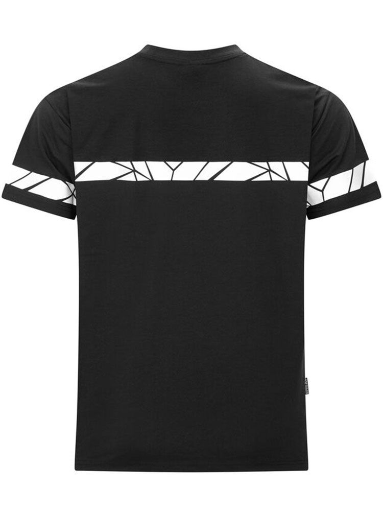 Schwarzes Herren-T-Shirt mit reflektierenden Einsätzen und sportlichem Schnitt