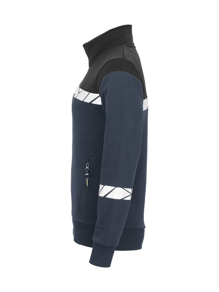 Marineblaue Damen-Sweatjacke mit Reflektoren und figurbetontem Schnitt