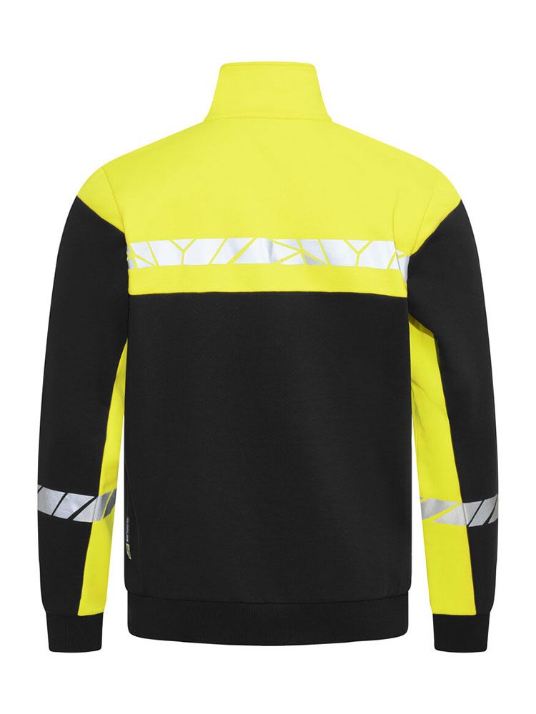 Gelbe Warnjacke Herren mit Reflektoren, sportlicher Passform und Stehkragen