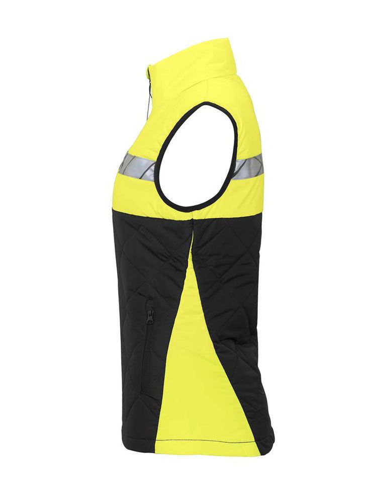 Warnweste gelb für Damen mit reflektierenden Einsätzen und praktischen Taschen