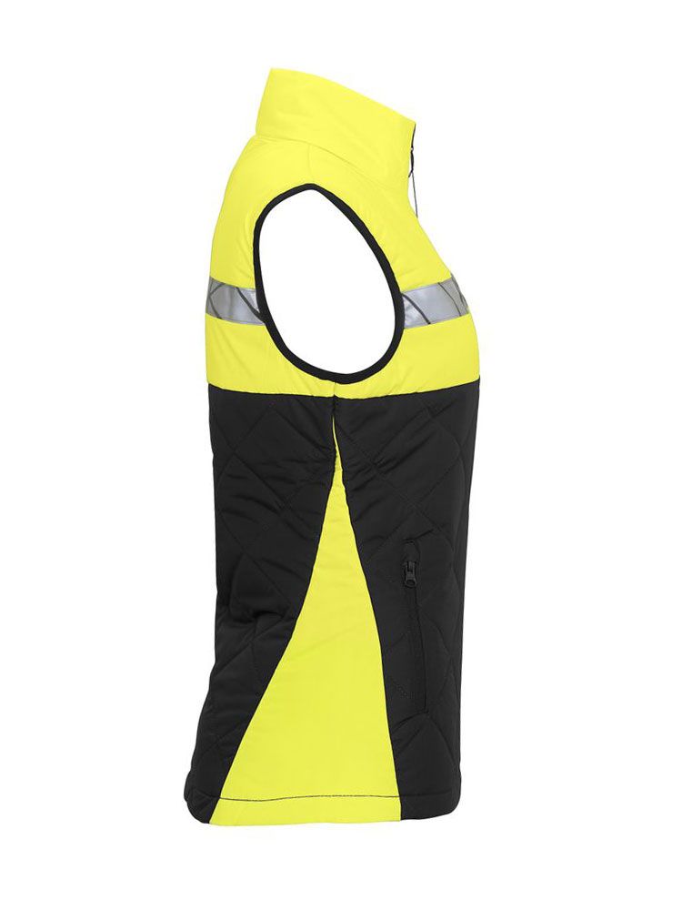 Warnweste gelb für Damen mit reflektierenden Einsätzen und praktischen Taschen