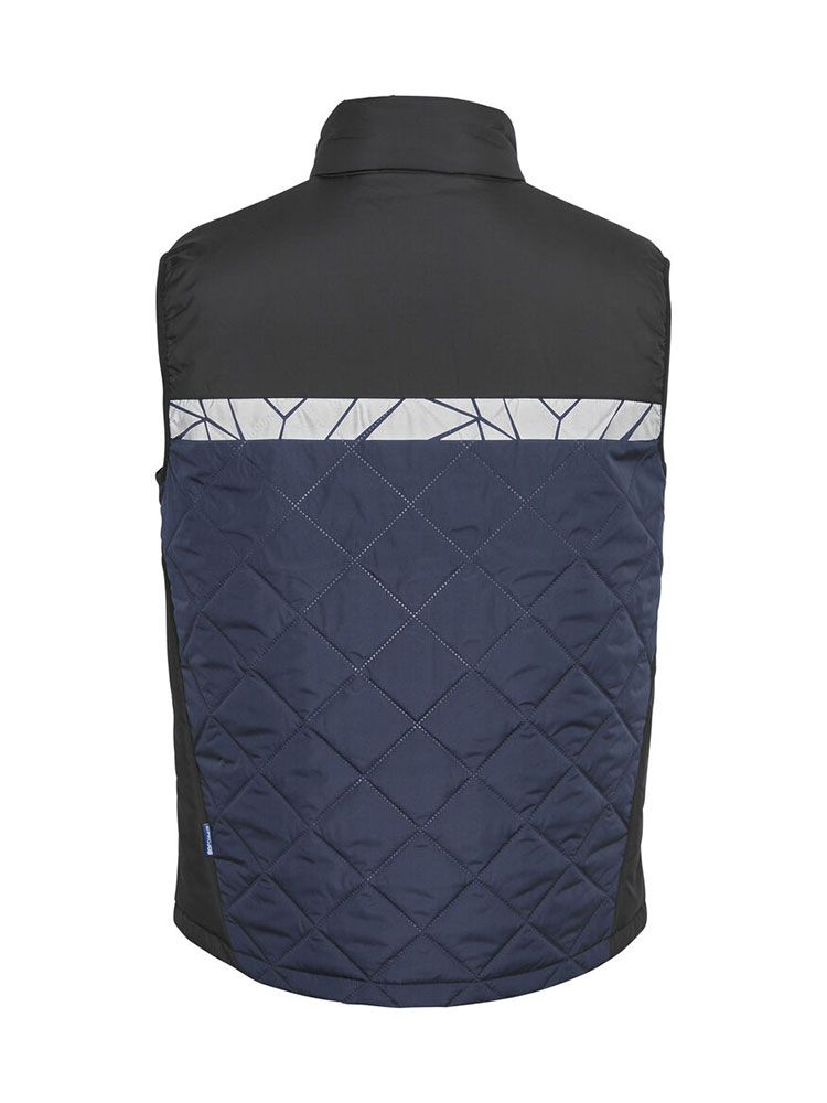 Marineblaue Herren Warnschutz Weste mit reflektierenden Details und praktischen Taschen