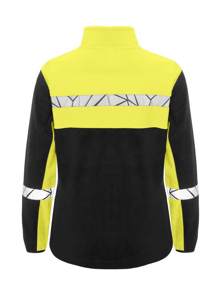 Gelbe Fleecejacke für Damen mit hoher Sichtbarkeit und atmungsaktivem Tragekomfort