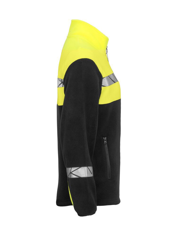 Gelbe Fleecejacke für Damen mit hoher Sichtbarkeit und atmungsaktivem Tragekomfort