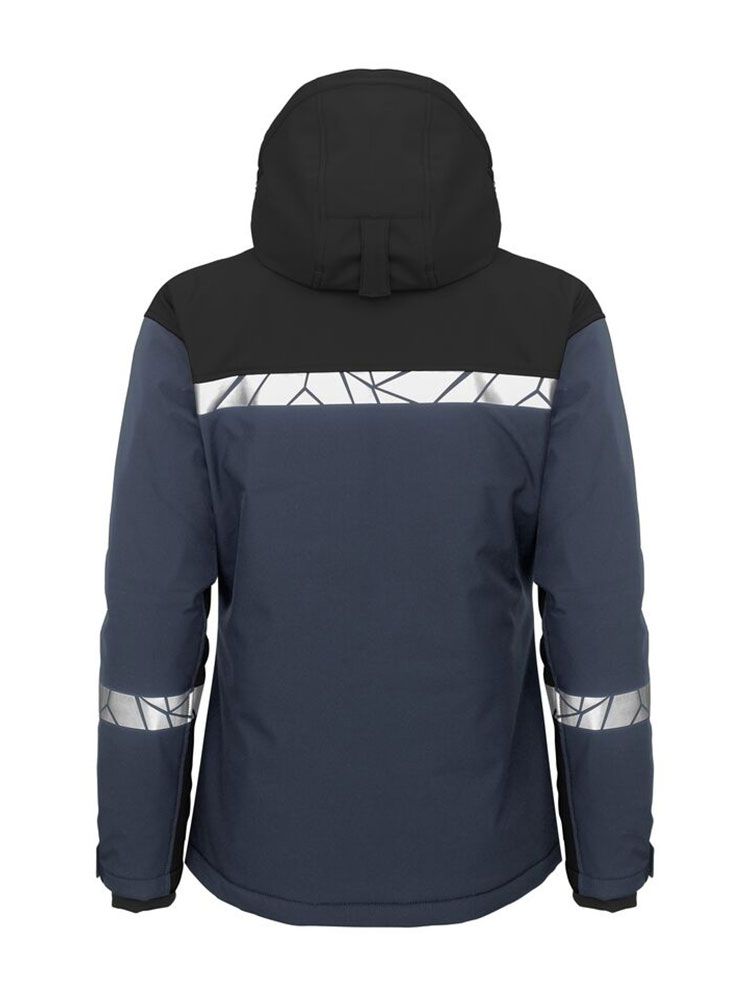 Warnschutz Softshelljacke mit Reflektoren, sportlichem Schnitt und Wetterschutz