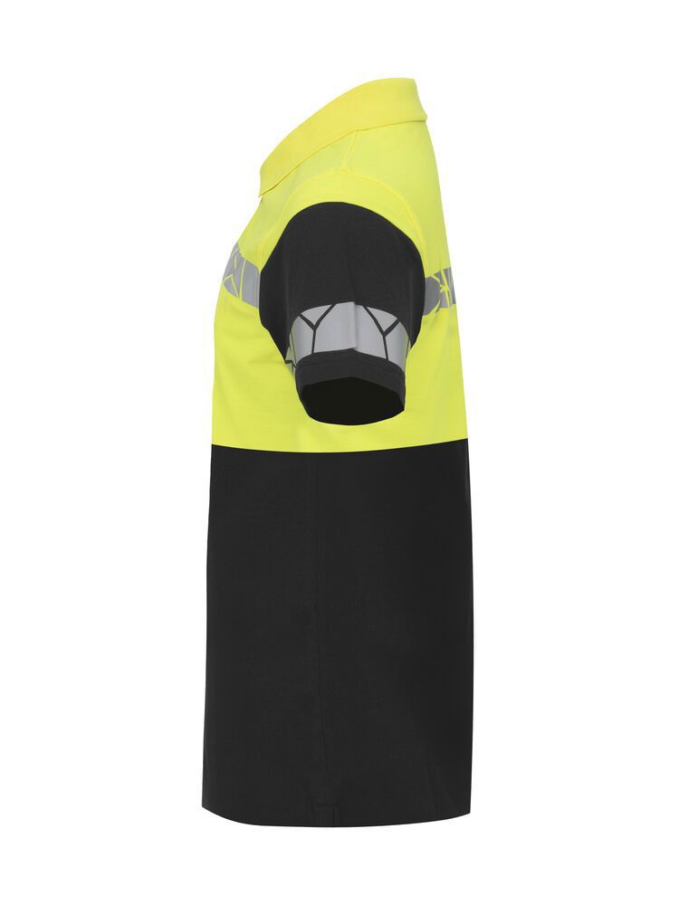 Gelbes Herren-Poloshirt mit reflektierenden Details und klassischem Polokragen