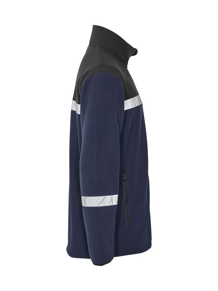 Warnschutz Fleecejacke in marine für Winter mit atmungsaktivem Fleece und klassischem Look