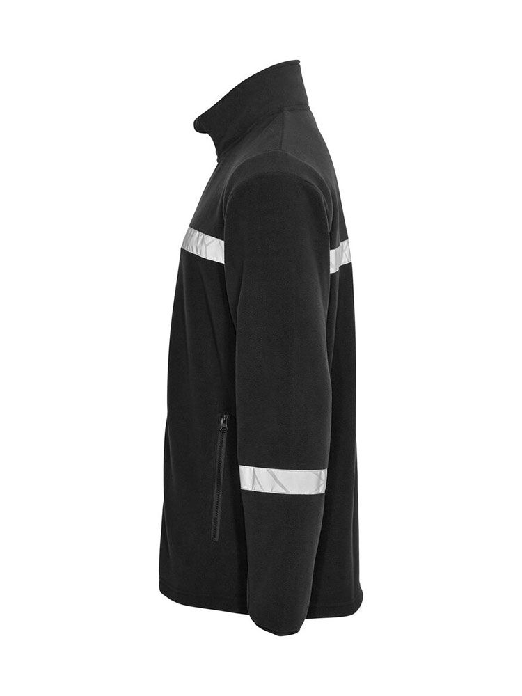 Schwarze Warnschutz Fleecejacke für Herren mit atmungsaktivem Fleece und klassischem Look