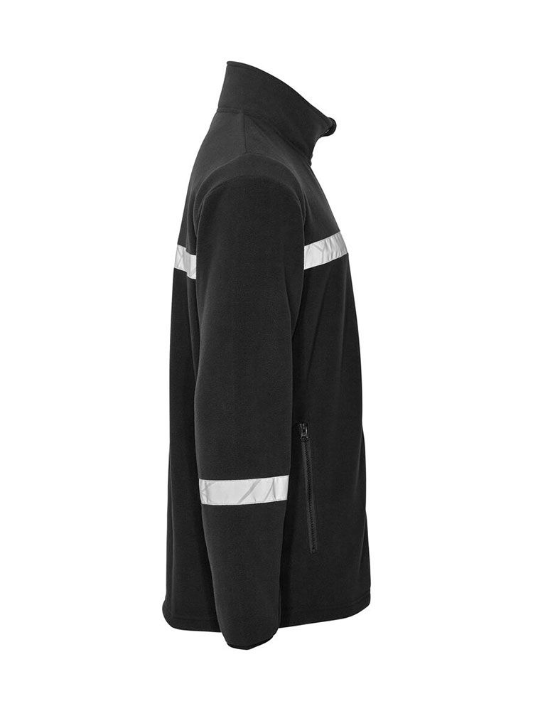 Schwarze Warnschutz Fleecejacke für Herren mit atmungsaktivem Fleece und klassischem Look