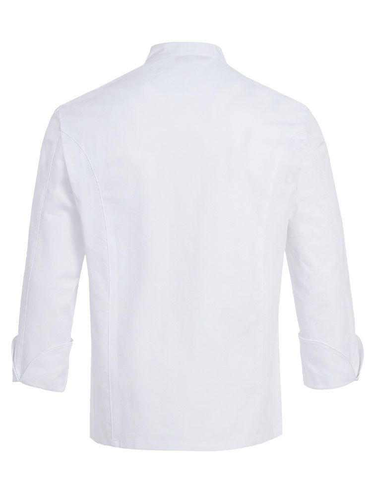 Weiße Kochjacke 100% Baumwolle Regular Fit mit Brusttasche