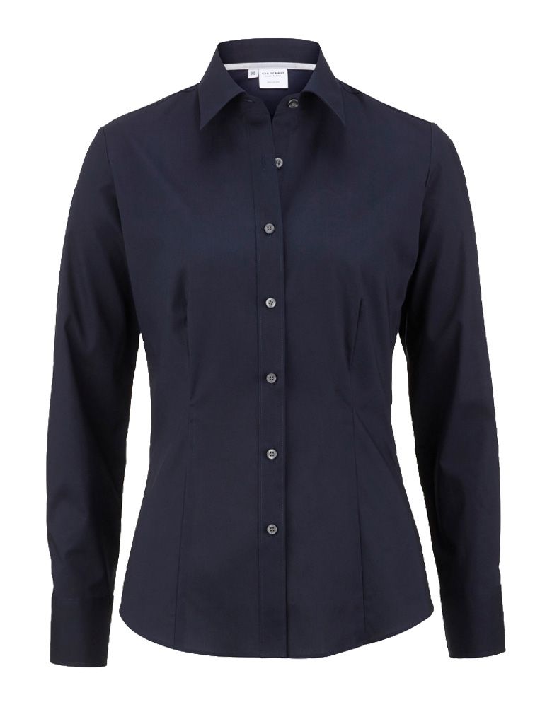 OLYMP Damenbluse Level 5 Body Fit in Marine Dunkelblau