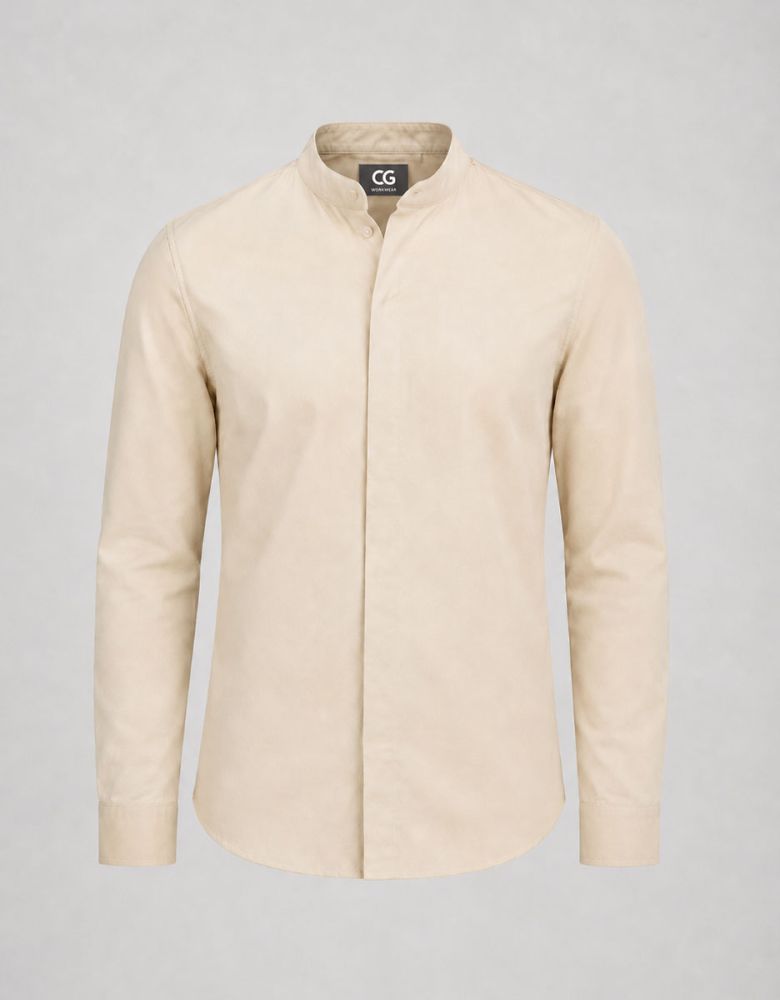 Herren Kochjacke Astoria beige mit Jersey-Einsätzen und modernem Schnitt