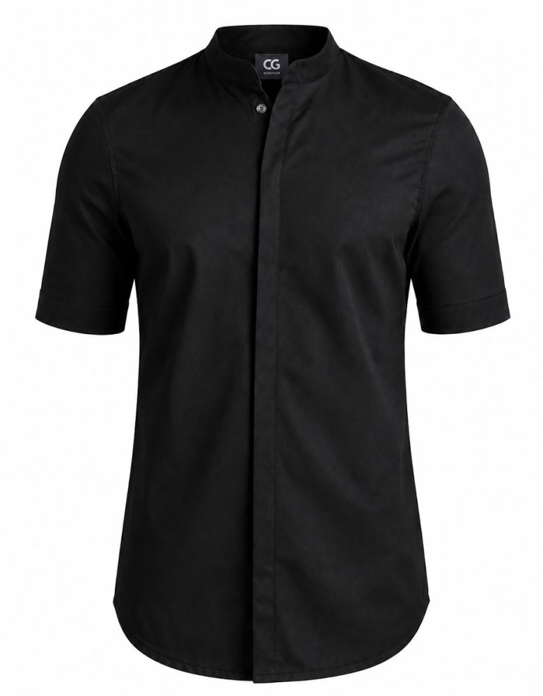 Herren Kurzarm Jacke Alton schwarz mit Jersey-Rücken und modernem Schnitt