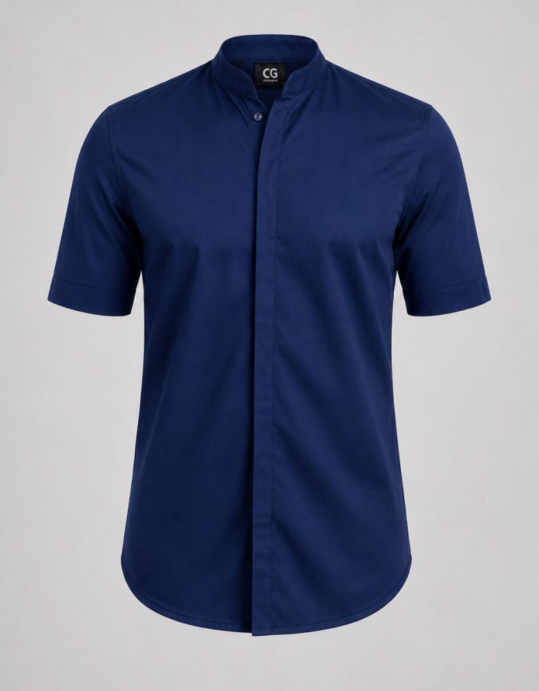 Herren Kurzarm Jacke Alton dunkelblau mit Jersey-Rücken und modernem Schnitt