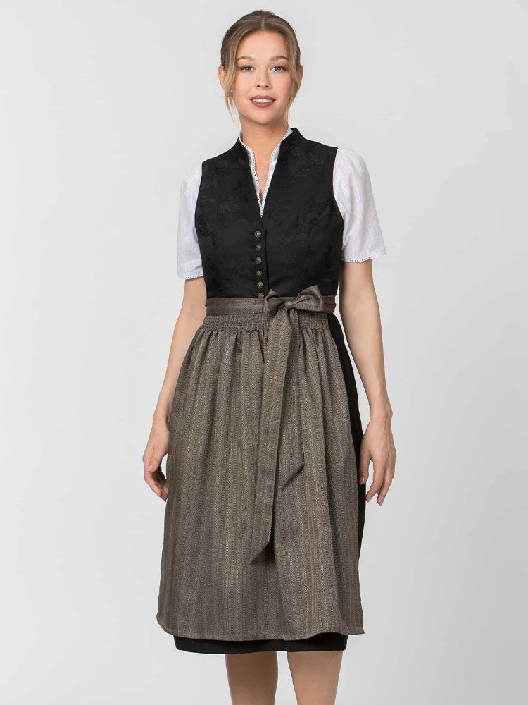 Braune Dirndlschürze Annika 70 cm für Gastro Dirndl in Hotel und Service