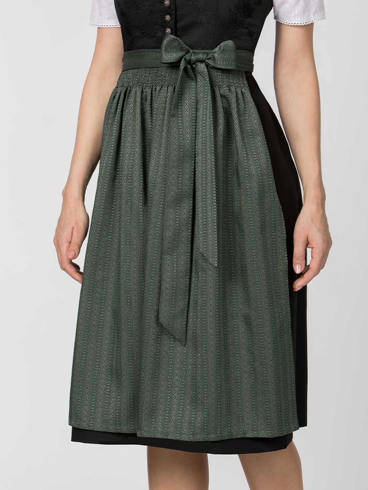 Dunkelgrüne Dirndlschürze Annika 70 cm für Gastro Dirndl in Hotel und Service