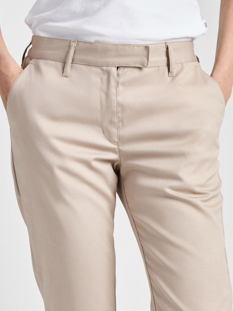 Beige Arbeitshose Damen Susannville im Chino-Stil mit gerader Passform und Stretch-Anteil