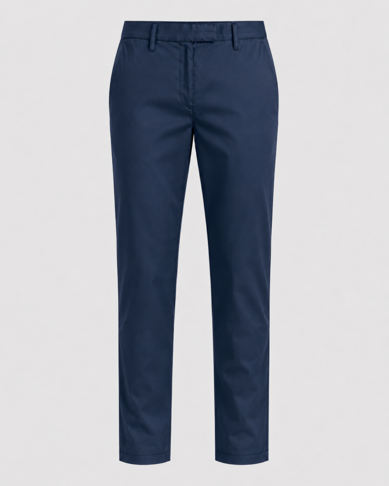 Dunkelblaue Comfort Hose Damen Susannville im Chino-Stil mit Stretch-Anteil