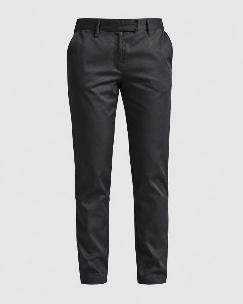 Schwarze Chinohose Damen Susannville mit gerader Passform und Stretch-Anteil