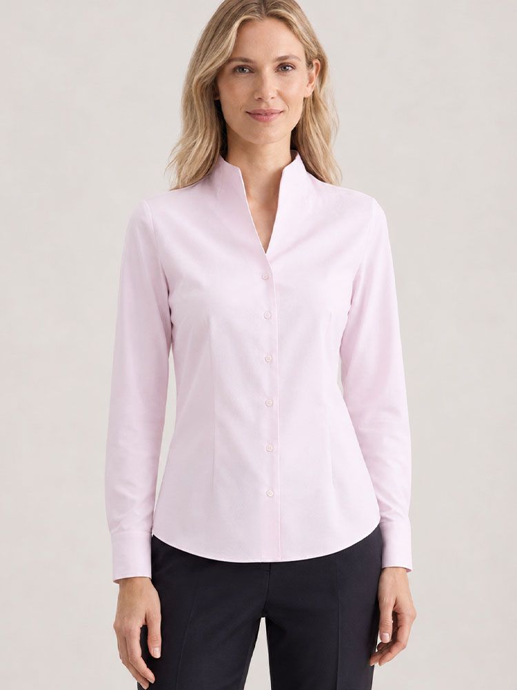 Seidensticker Damenbluse mit Kelchkragen – Slim Fit