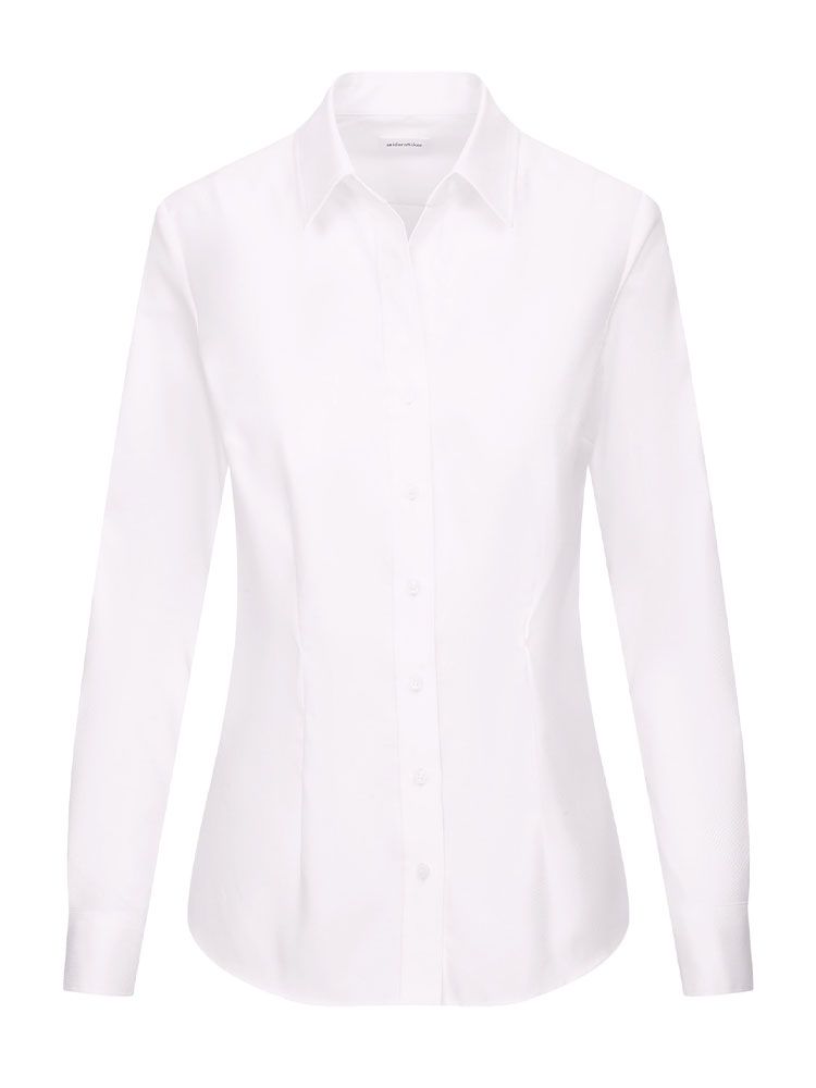 Feminine Slim-Fit-Bluse aus feinem Baumwoll-Twill