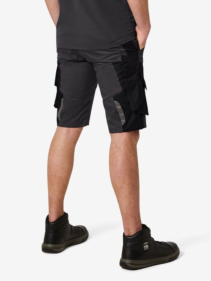 FHB Bermuda Arbeitshose in Anthrazit-Schwarz mit praktischen Taschen für Handwerk und Workwea