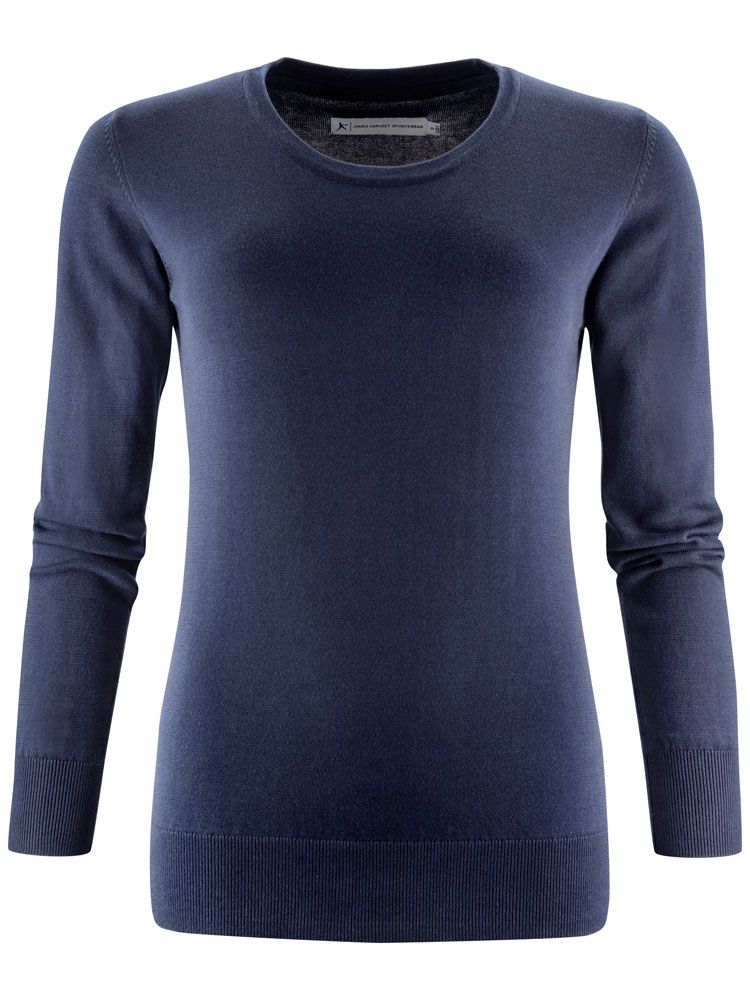 James Harvest Damen Strickpullover mit U-Ausschnitt Marine