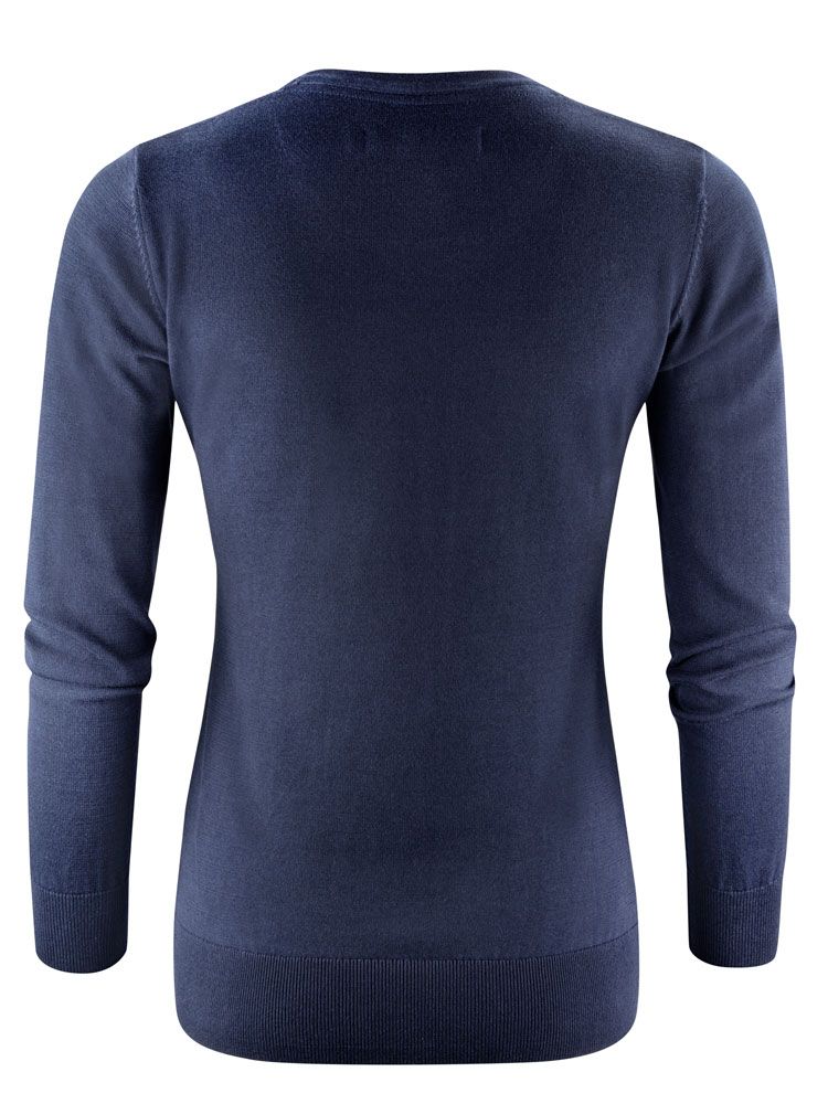 James Harvest Damen Strickpullover mit U-Ausschnitt Marine