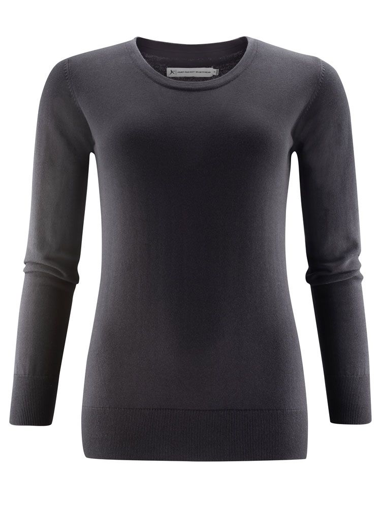 James Harvest Damen Strickpullover mit U-Ausschnitt Schwarz