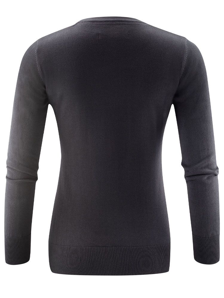 James Harvest Damen Strickpullover mit U-Ausschnitt Schwarz