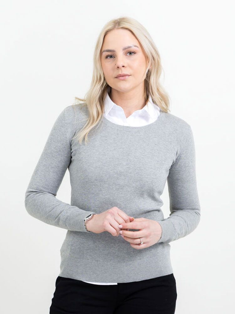 James Harvest Damen Strickpullover mit U-Ausschnitt Schwarz