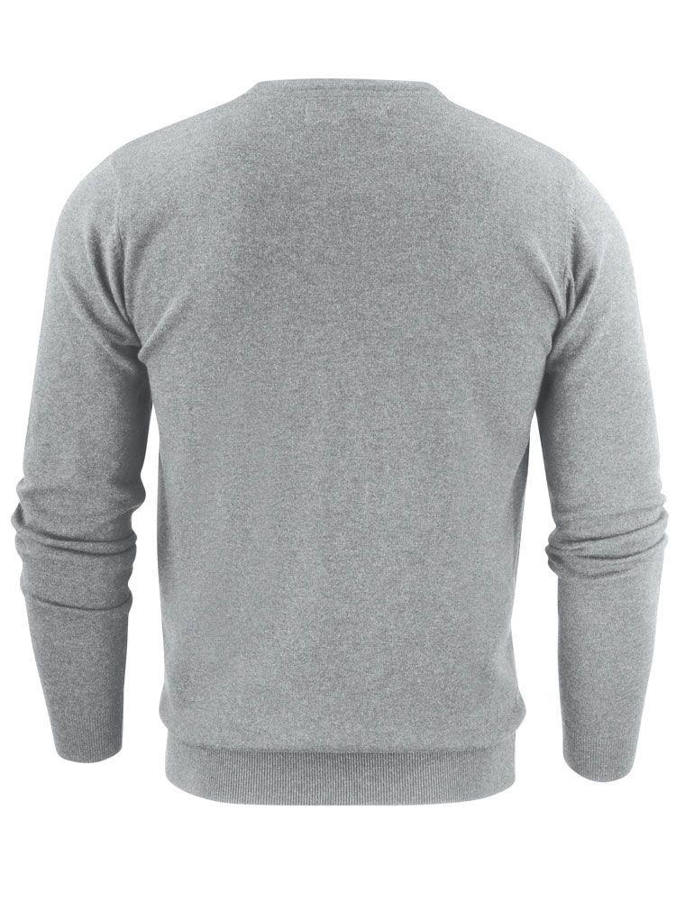 James Harvest Herren Strickpullover mit V-Ausschnitt Grau Meliert