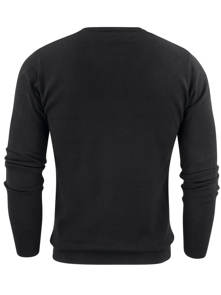 James Harvest Herren Strickpullover mit V-Ausschnitt Schwarz