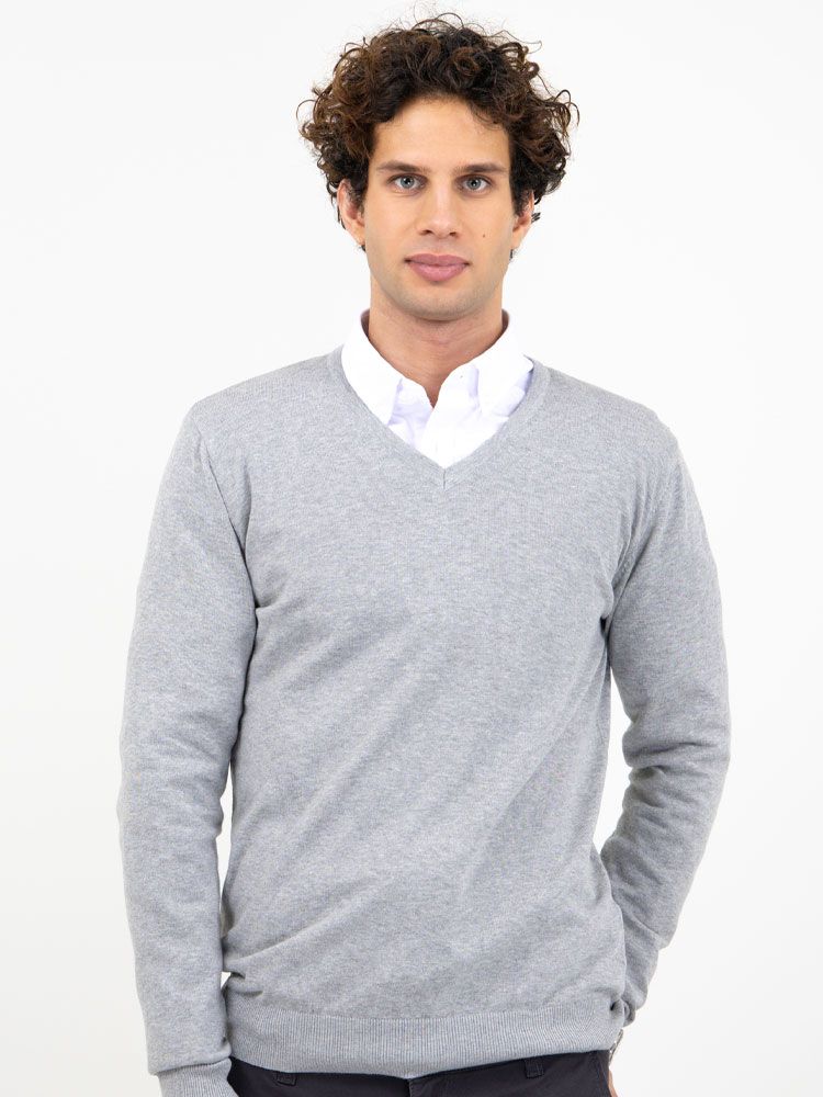 James Harvest Herren Strickpullover mit V-Ausschnitt Schwarz