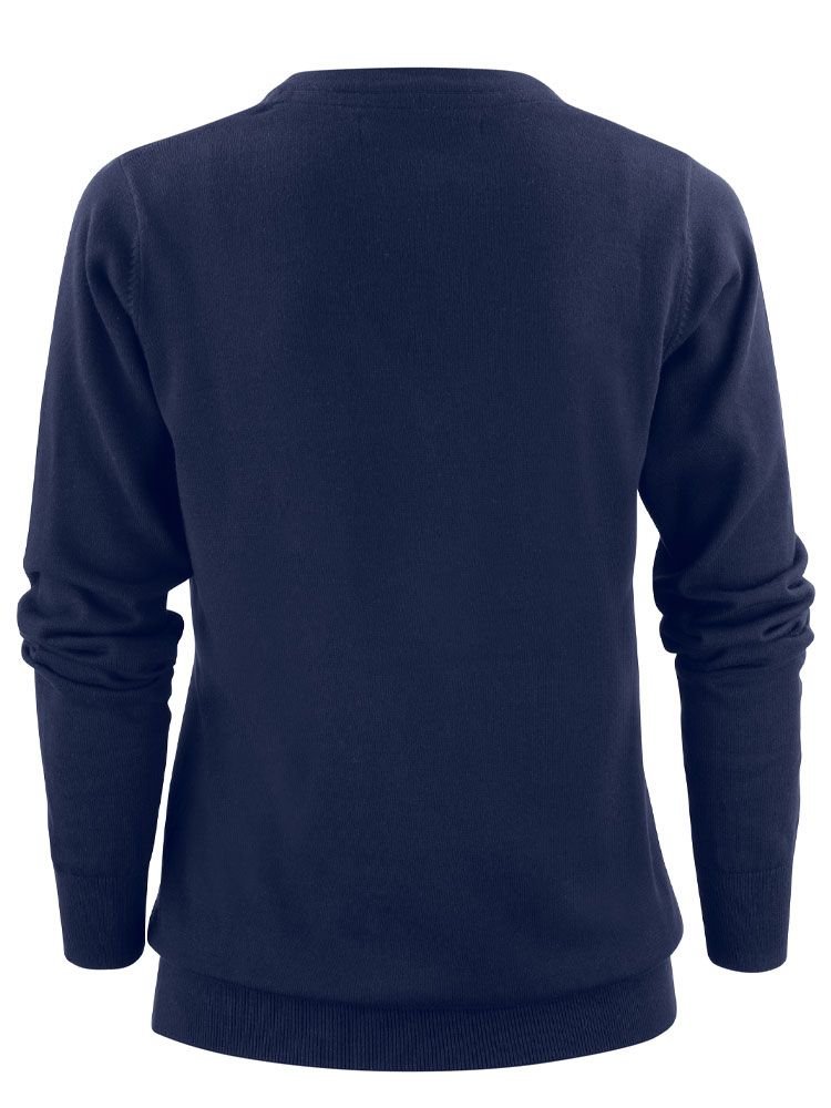 James Harvest Damen Strickpullover mit V-Ausschnitt Marine
