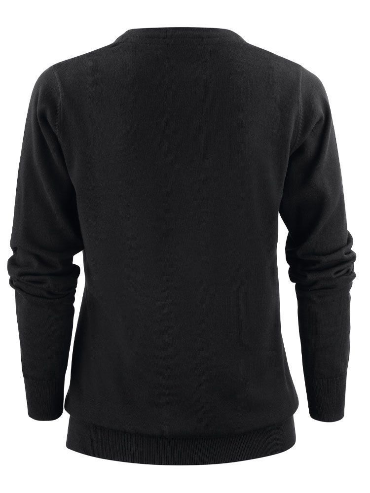 James Harvest Damen Strickpullover mit V-Ausschnitt Schwarz