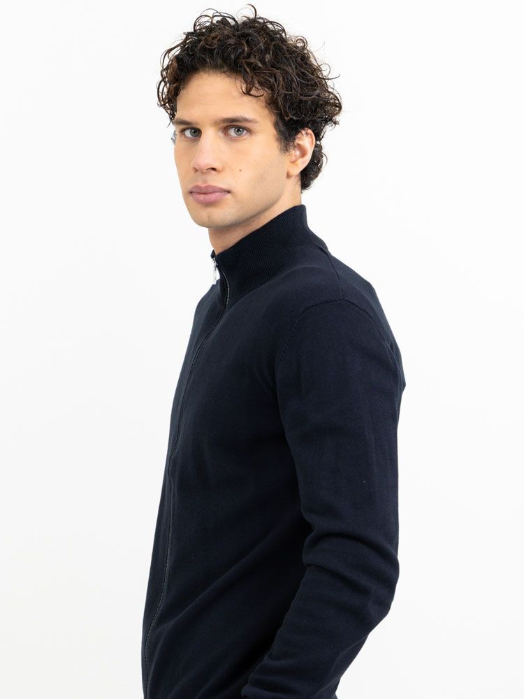 James Harvest Herren Cardigan Grau Meliert