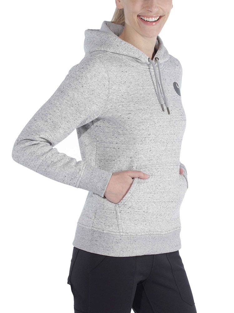 Carhartt Damen Logo Hoodie Hellgrau